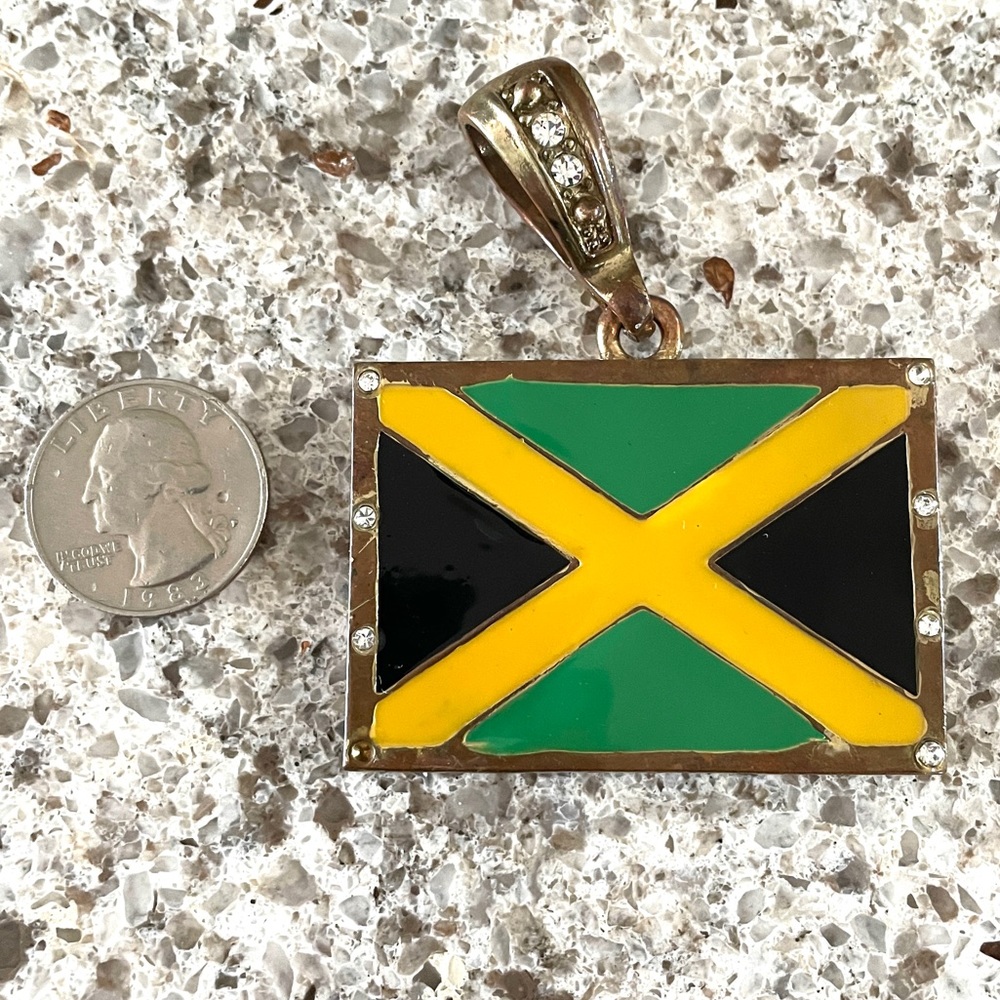 🇯🇲Jamaica🇯🇲 Flag Pendant for Necklace Enamel Men’s Jewelry Bob Marley fans